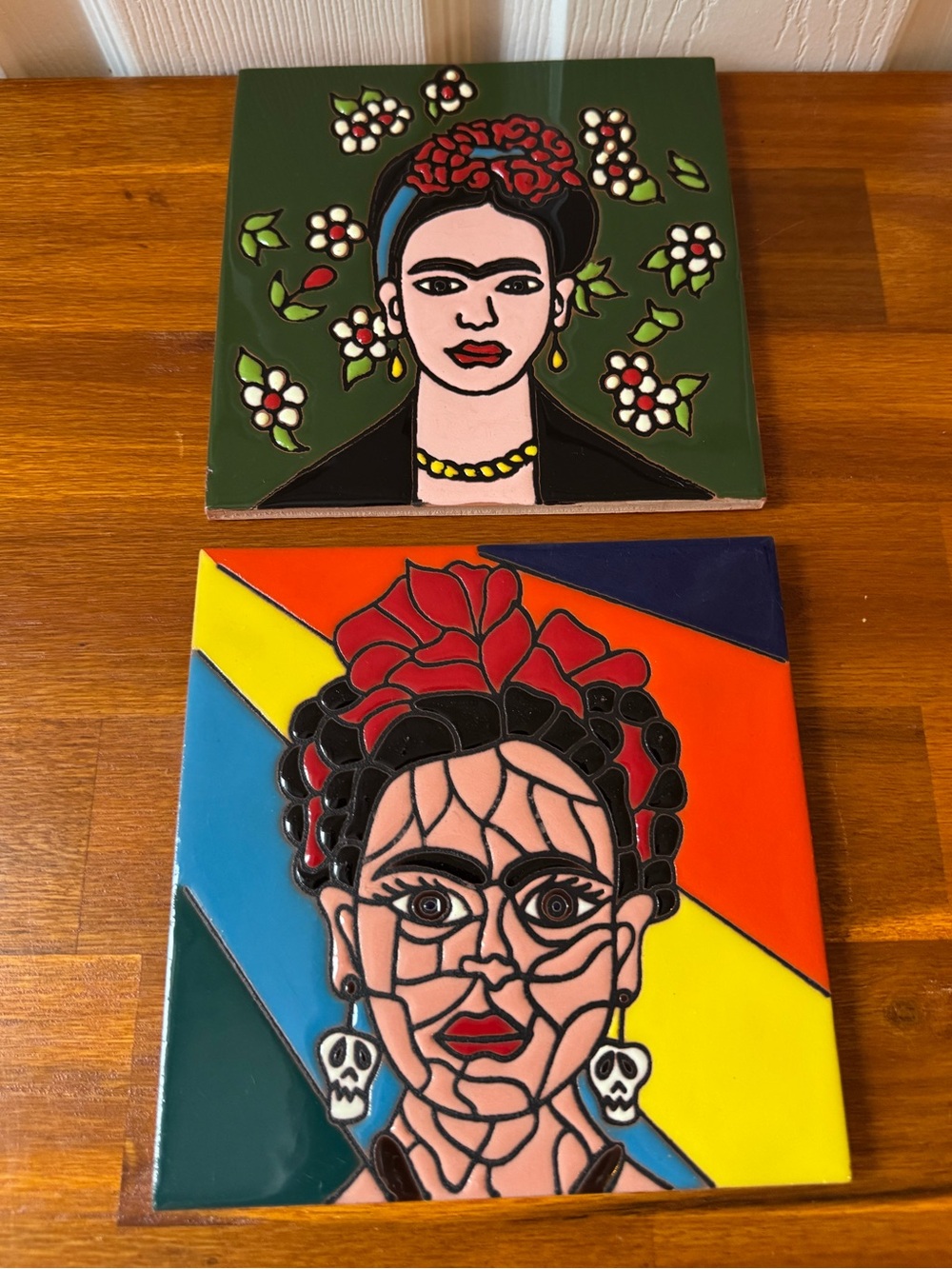 Frida Kahlo Set of two hand painted tiles